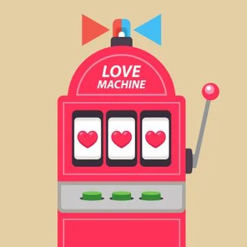 Arcade slot machine with jackpot. Love Machine. Stock Illustration
