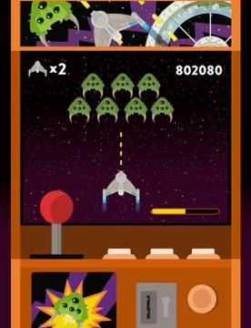 Arcade space videogame Stock Illustration
