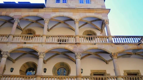 Arcade, state museum Old Castle, Stuttgart, Baden-Wuerttemberg, Germany Stock Footage 108448828