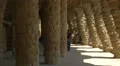 Arcade of stone columns in Park Guell, Barcelona 4k or 4k+ Resolution