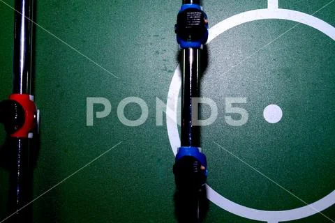 Arcade table soccer with tools for playing for office and home games. Stock Photos