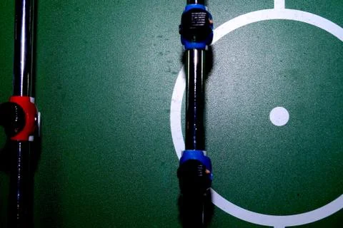 Arcade table soccer with tools for playing for office and home games. Foto stock