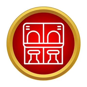 Arcade video game machine playing stations icon Stock Illustration