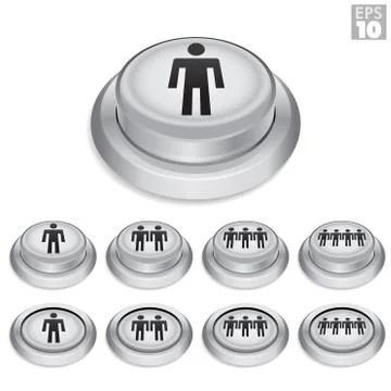 Arcade White Button Player Stock-Illustration