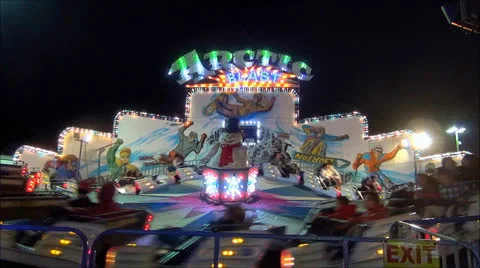Arcade/Carnival flashing lights roller coaster  Stock Footage 22635260