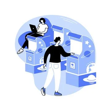 Arcades in the office isolated cartoon vector illustrations. Stock Illustration