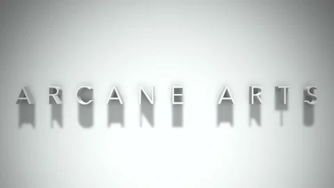 Arcane arts 3D title animation with shadows on a white background 스톡 동영상 297054617