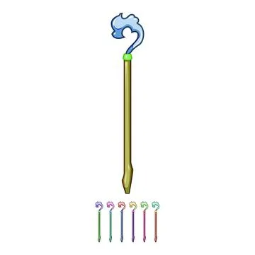 Arcane magic wizard stick cartoon vector graphic Stock Illustration