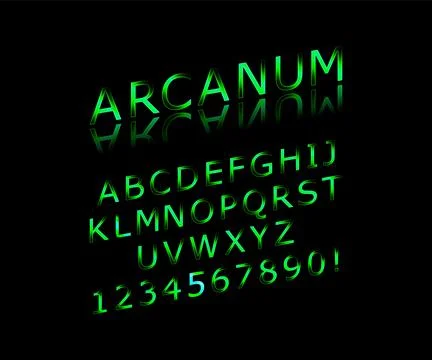 Arcanum vector font Stock Illustration