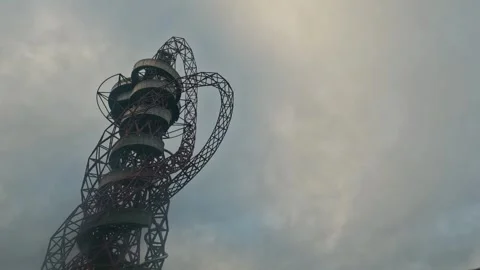 ArcelorMittal Orbit Cloud Time Lapse Stock Footage 254341183