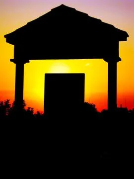 Arch against the sunset Foto stock