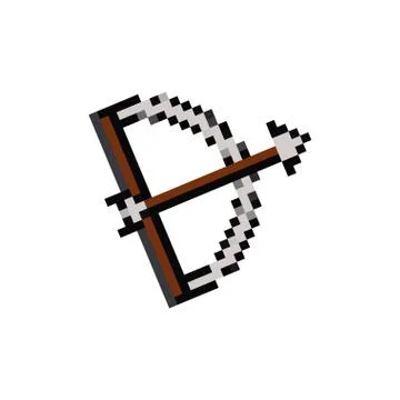 Arch and arrow 8 bits pixelated style icon 스톡 일러스트