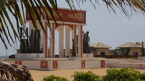 Arch and palms Video stock 122592207