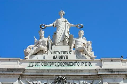 Arch of augusta in lisbon Stock Photos