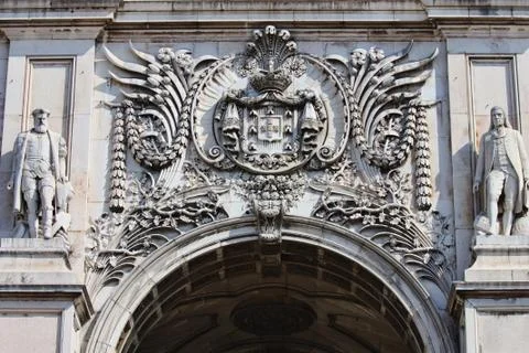 Arch of augusta in lisbon Stock Photos