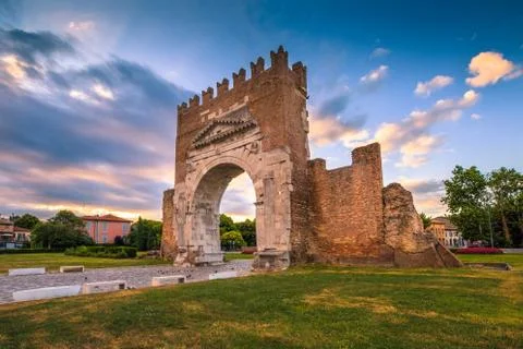 Arch of Augustus in Rimini Stock-Fotos