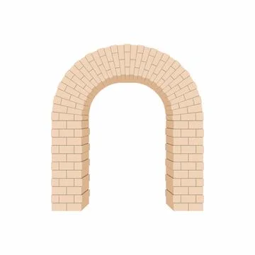 Arch of bricks icon, cartoon style Stock Illustration