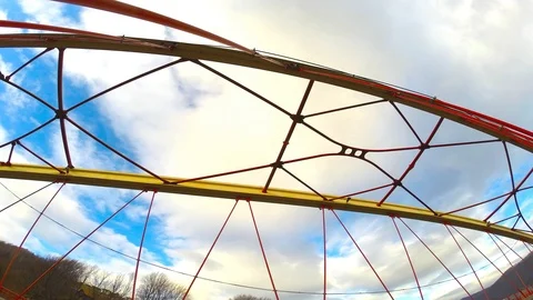 Arch of bridge at cloud sky background Stock Footage 97740440