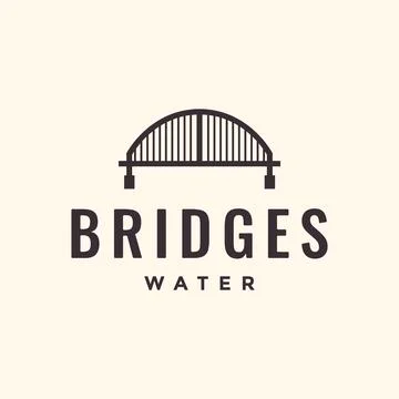Arch bridge construction building modern circle rounded simple line style m.. Stock Illustration