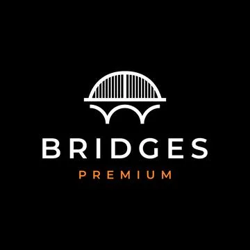 Arch bridge construction building modern minimal simple line style clean lo.. Ilustración de archivo