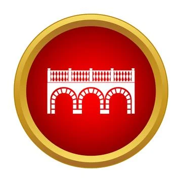Arch bridge icon presenting connection and crossing Stock Illustration