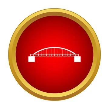Arch bridge icon representing connection and infrastructure development Stock Illustration