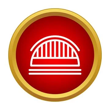 Arch bridge icon representing connection and infrastructure Stock Illustration