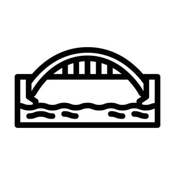 Arch bridge line icon vector illustration Stock Illustration