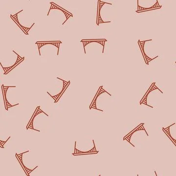 Arch bridge line seamless pattern Illustrazione stock