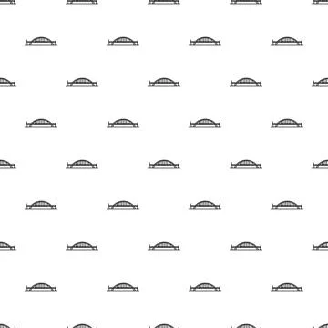 Arch bridge outline pattern creating seamless background Stock Illustration