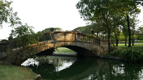 Arch bridge in park Stock-Footage 105508947