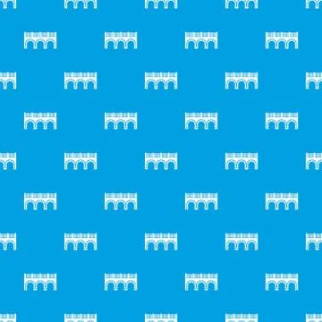 Arch bridge pattern seamless blue Stock Illustration
