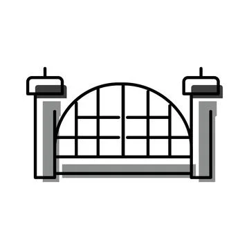Arch bridge structure iconic architecture outline element Stock Illustration