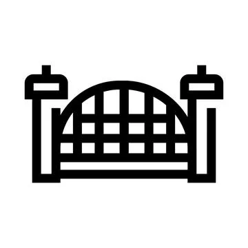 Arch bridge structure linking two sides icon Stock Illustration