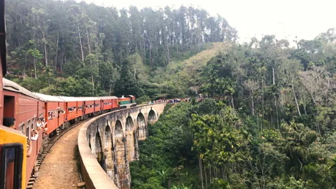 Arch Bridge from the train 스톡 동영상 86772886