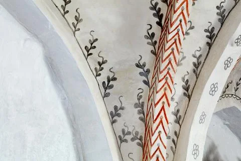 Arch, building and pattern with art for interior design, decor or abstract Fotos de archivo