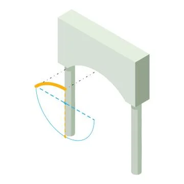 Arch building icon, isometric 3d style Ilustración de archivo