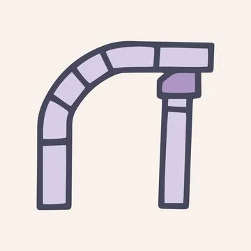 Arch color vector doodle simple icon design Stock Illustration