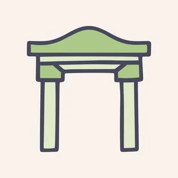 Arch color vector doodle simple icon design Stock Illustration