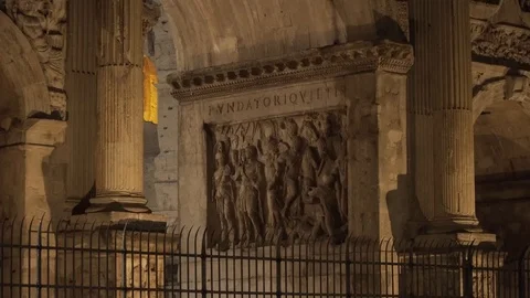 Arch of Constantine details night Stock Footage 117444673