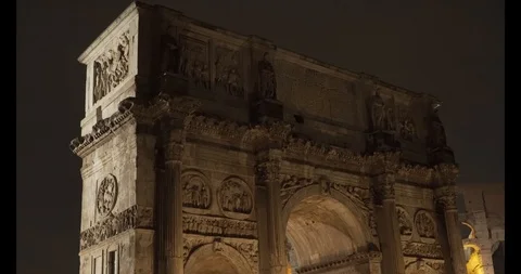 Arch of constantine night Stock Footage 117066782