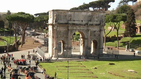 Arch of Constantine - Rome, Italy Stock Footage