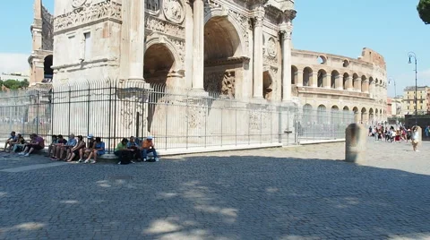 Arch of Constantine Rome Italy Video stock 67368190
