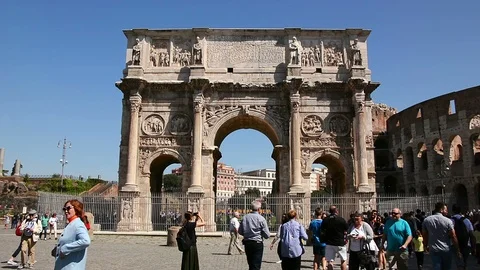 The Arch of Constantine in Rome, Italy Stock Footage 94987523