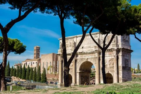 The arch of constantine in rome Stock Photos