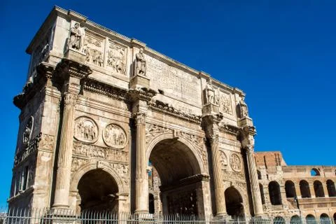 The arch of constantine in rome Stock Photos