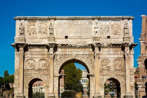 The arch of constantine in rome 库存照片