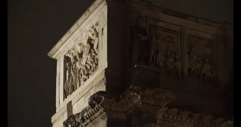 Arch of constantine tilt night CU Stock Footage 117066780