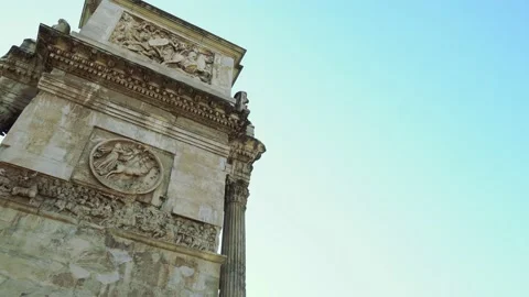 The Arch of Constantine, a triumphal arch in Rome Video stock 137273026