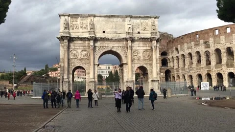 Arch of Constatine, Rome Stock Footage 200789327